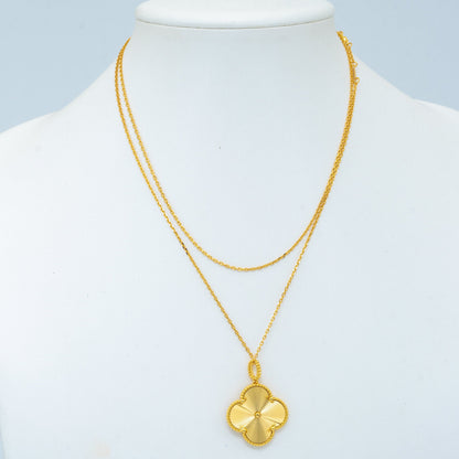 [Lora]CLOVER 25MM PEDANT NECKLACE GOLD