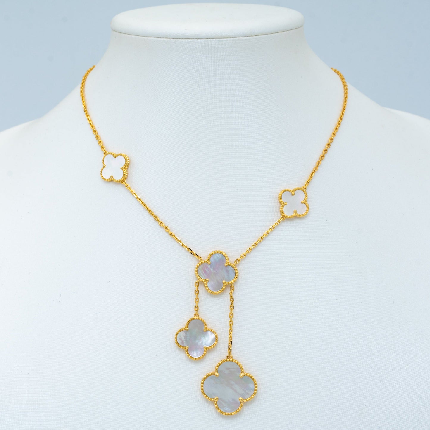 [Lora]CLOVER MOTHER OF PEARL NECKLACE 6 MOTIF