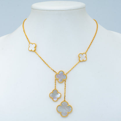 [Lora]CLOVER MOTHER OF PEARL NECKLACE 6 MOTIF