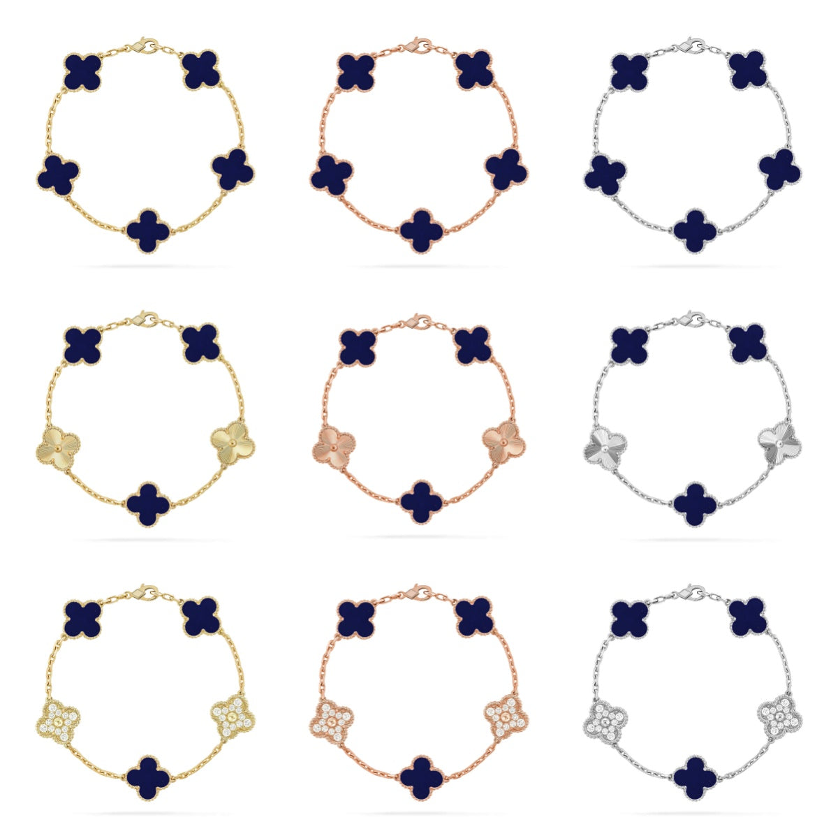 [Lora]CLOVER 5 MOTIF LAPIS LAZULI BRACELET COLLECTION