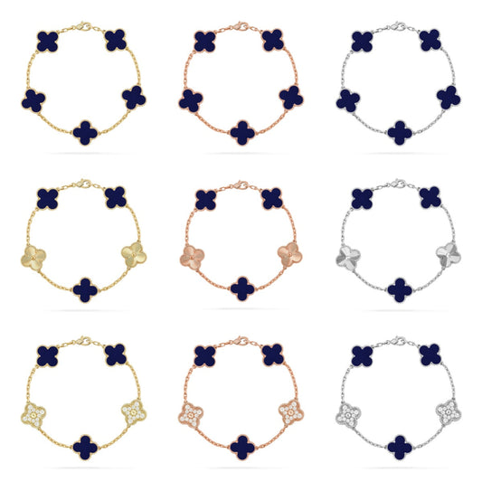 [Lora]CLOVER 5 MOTIF LAPIS LAZULI BRACELET COLLECTION