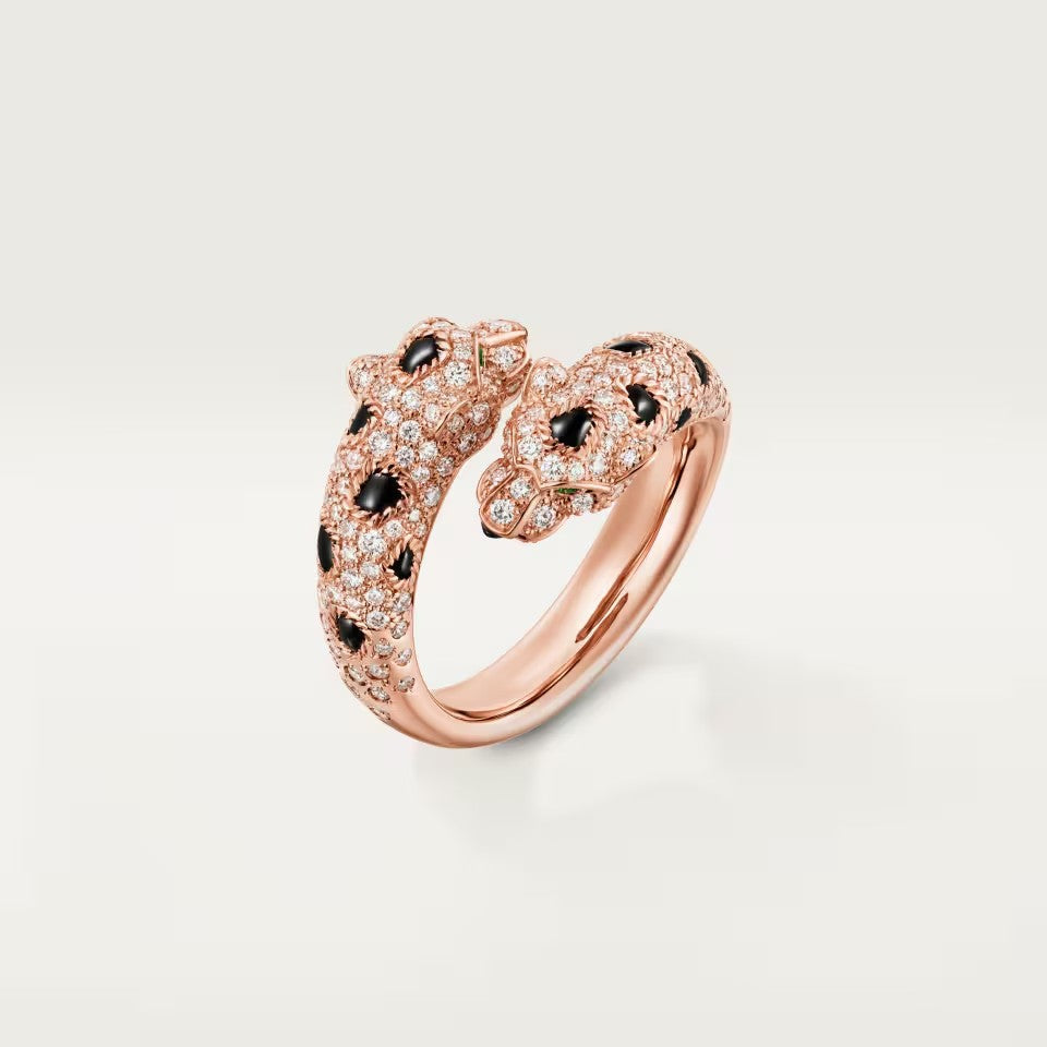 [LORA] PANTHERE DOUBLE HEADED FULL DIAMOND  RING