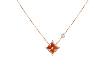 [LORA]STAR NECKLACE PINK GOLD 1 DIAMOND