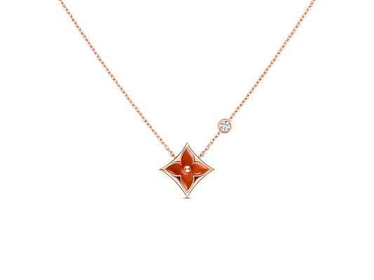 [LORA]STAR NECKLACE PINK GOLD 1 DIAMOND