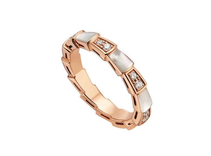 [LORA]SERPENTI RING PINK GOLD DIAMOND MOP 3MM