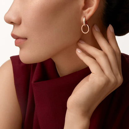 [LORA] LOVE 3.3MM DANGLE HALF DIAMOND EARRINGS