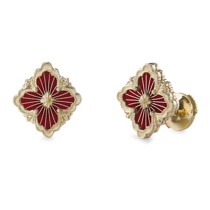 [Lora JEWELRY]OPERA TULLE GOLD BUTTON EARRINGS ENAMELED ELEMENT