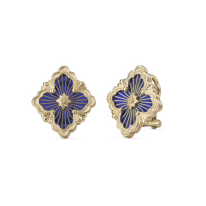 [Lora JEWELRY]OPERA TULLE GOLD BUTTON EARRINGS ENAMELED ELEMENT