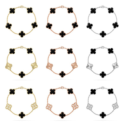 [Lora] CLOVER 5 MOTIF ONYXS BRACELET COLLECTION