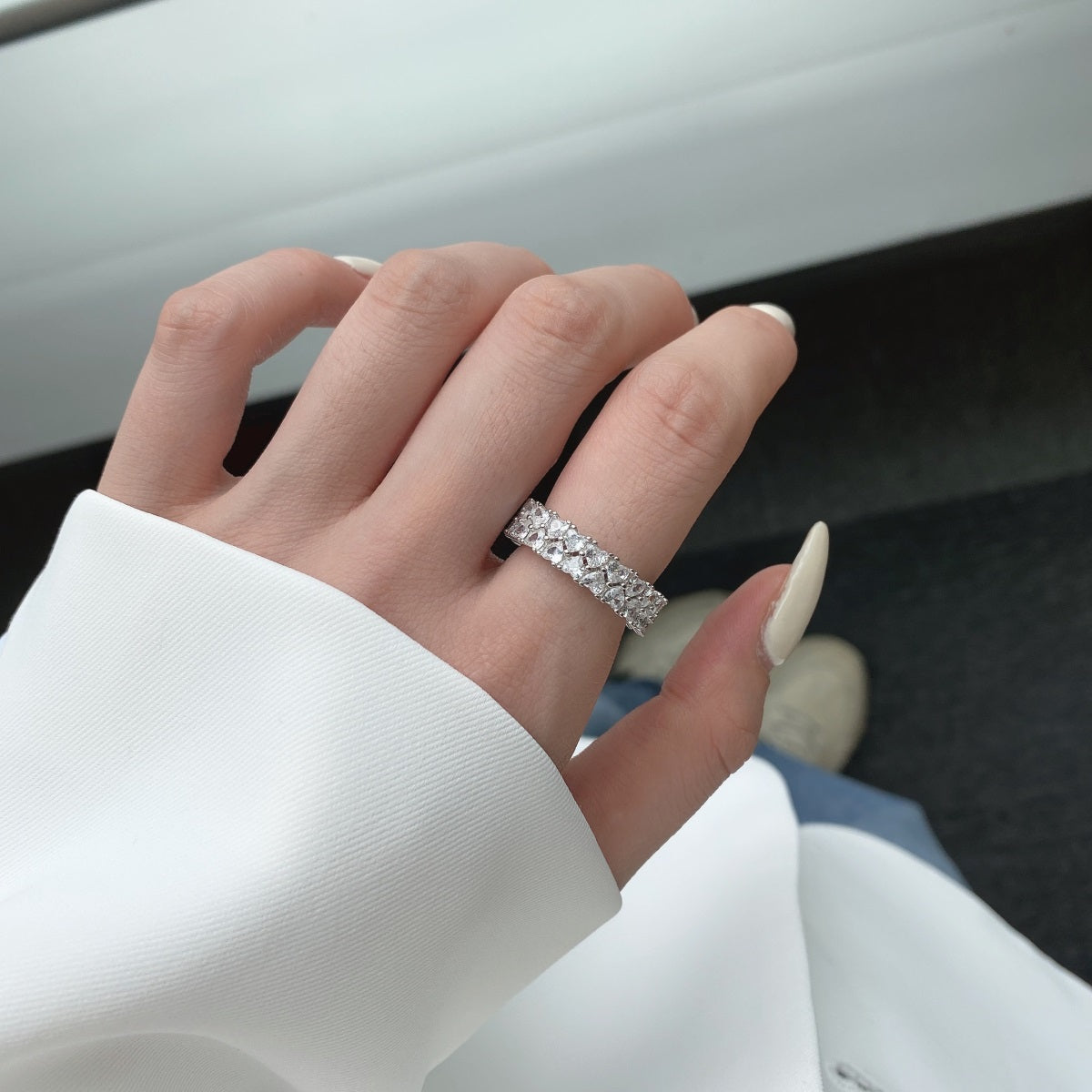 [LORA]Sparkling Full Heart Ring