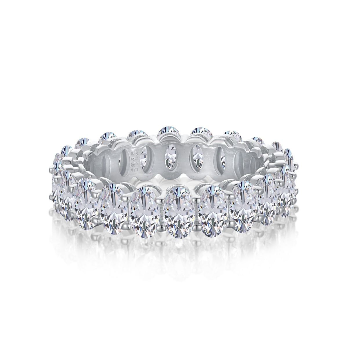 [LORA]Ornate Oval Cut Tennis Ring
