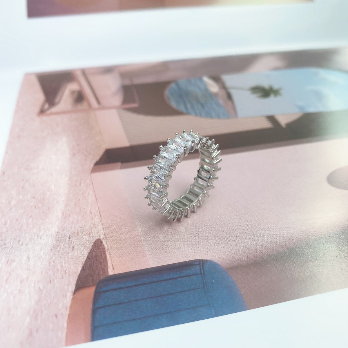 [LORA]Unique Colorful Radiant Cut RIng