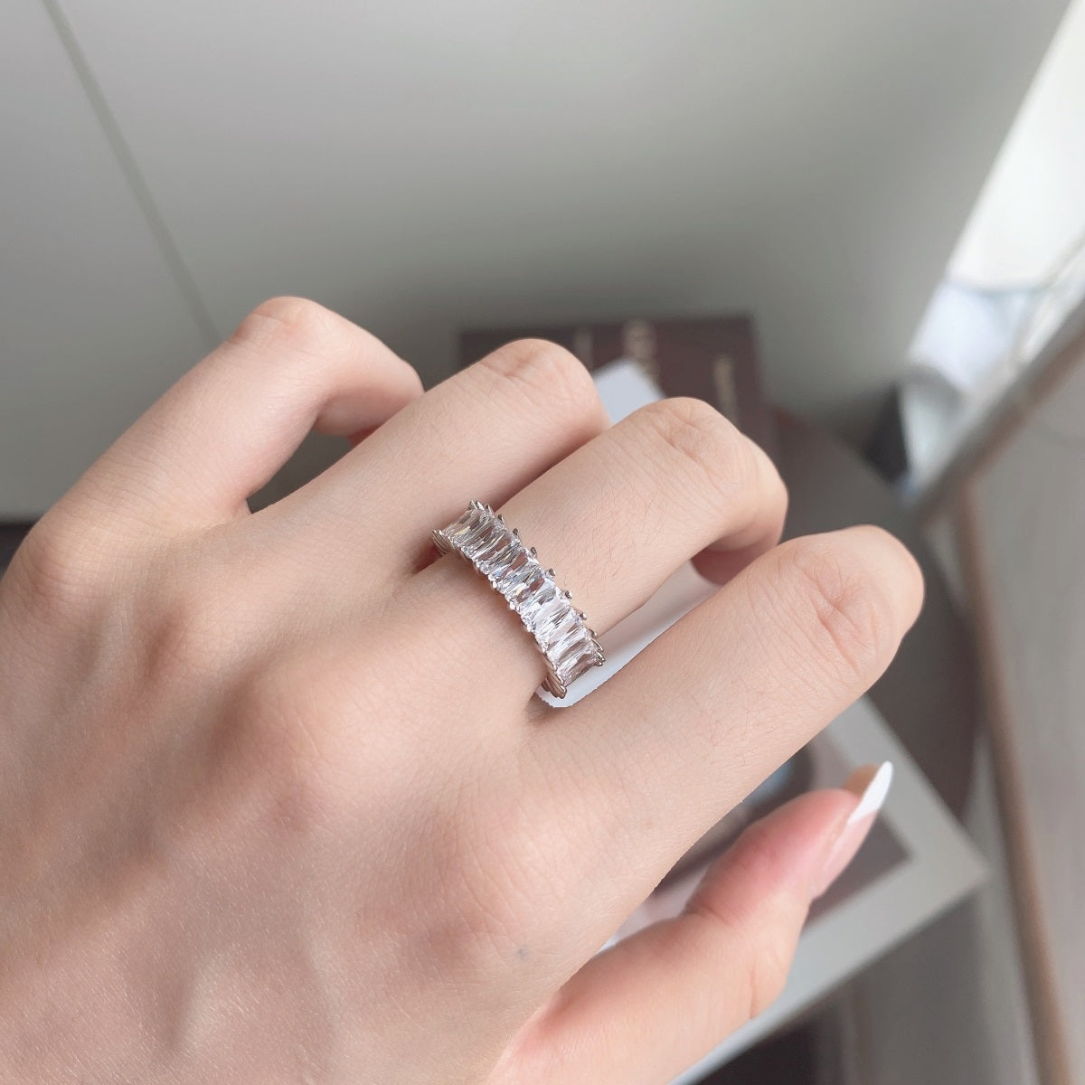 [LORA]Unique Colorful Radiant Cut RIng