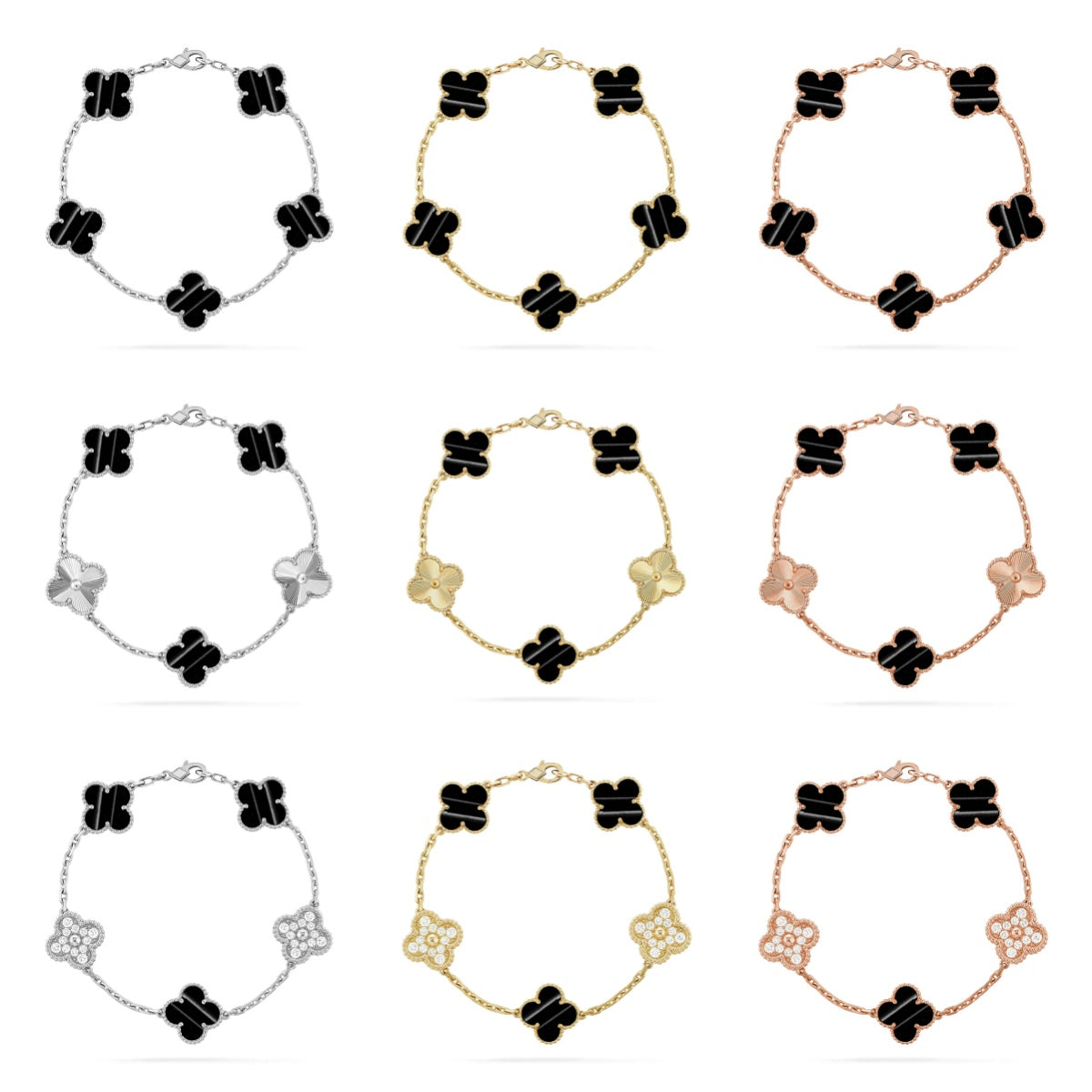 [Lora] CLOVER 5 MOTIF PULSAR STONE BRACELET COLLECTION