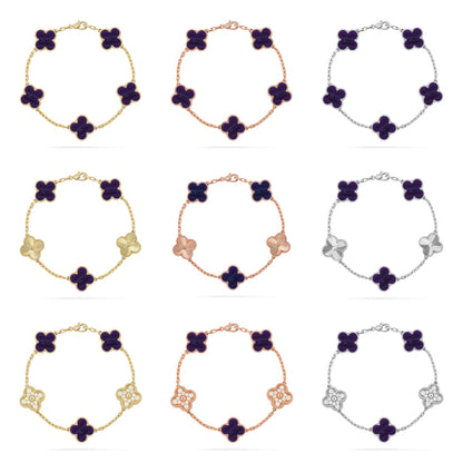 [Lora]CLOVER 5 MOTIF PURPLE STRIPES BRACELET COLLECTION