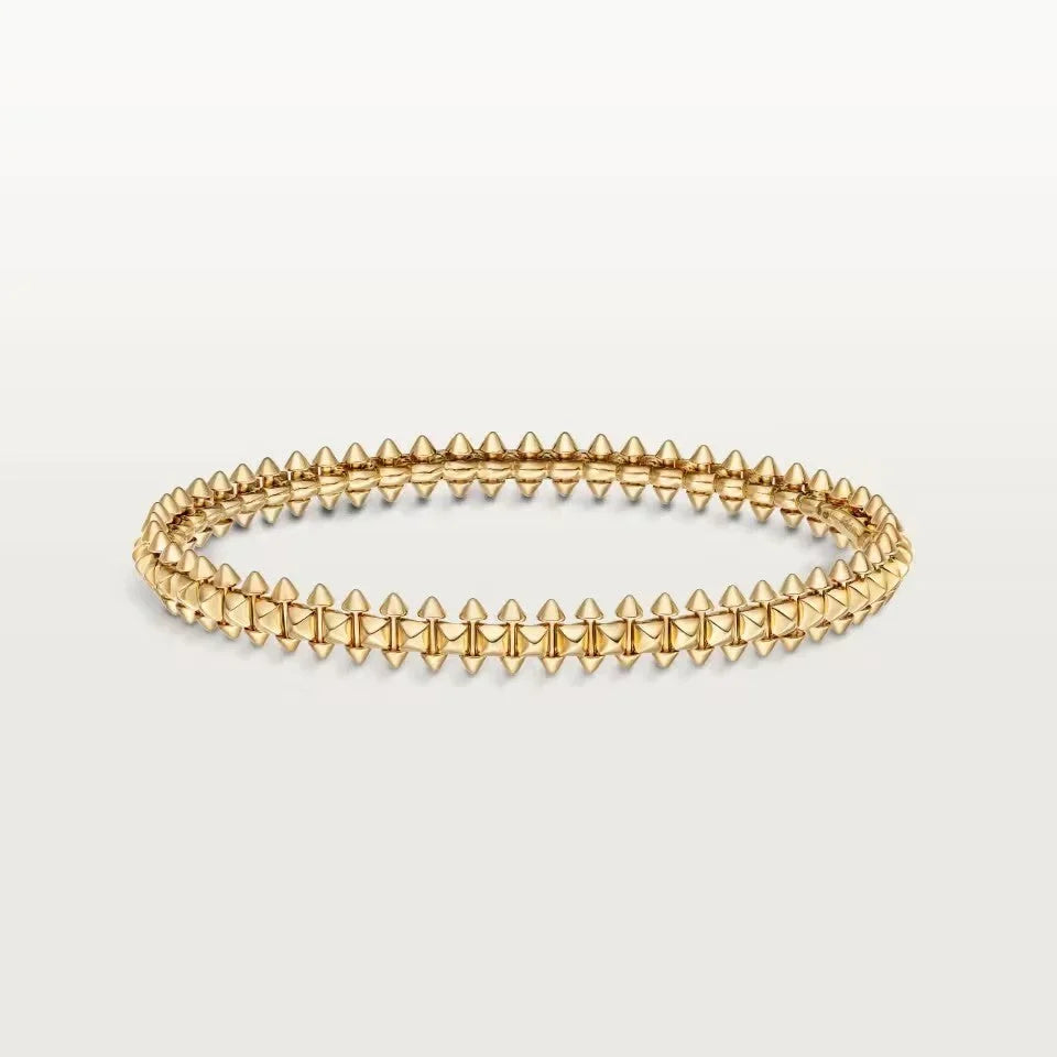 [Lora] CLASH & Clover Laser 5-Motif & LOVE Brushed Bracelet Stack Set