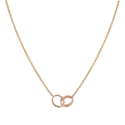 [LORA]LOVE NECKLACE DOUBLE RING PINK GOLD