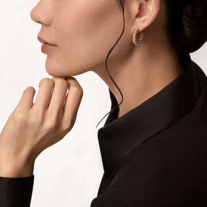 [LORA] CLASH 6.4MM FULL DIAMOND SMALL EARRINGS