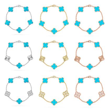 [Lora] CLOVER 5 MOTIF TURQUOISE BRACELET COLLECTION