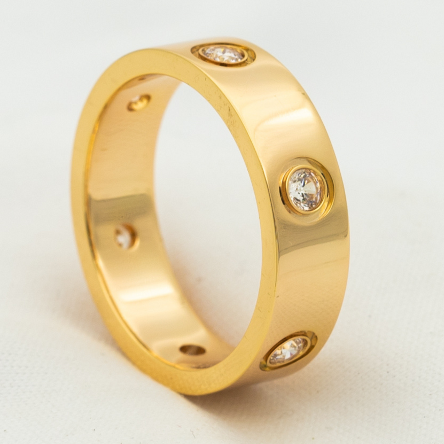 [LORA]LOVE RING 5.5MM 6 DIAMONDS PINK GOLD