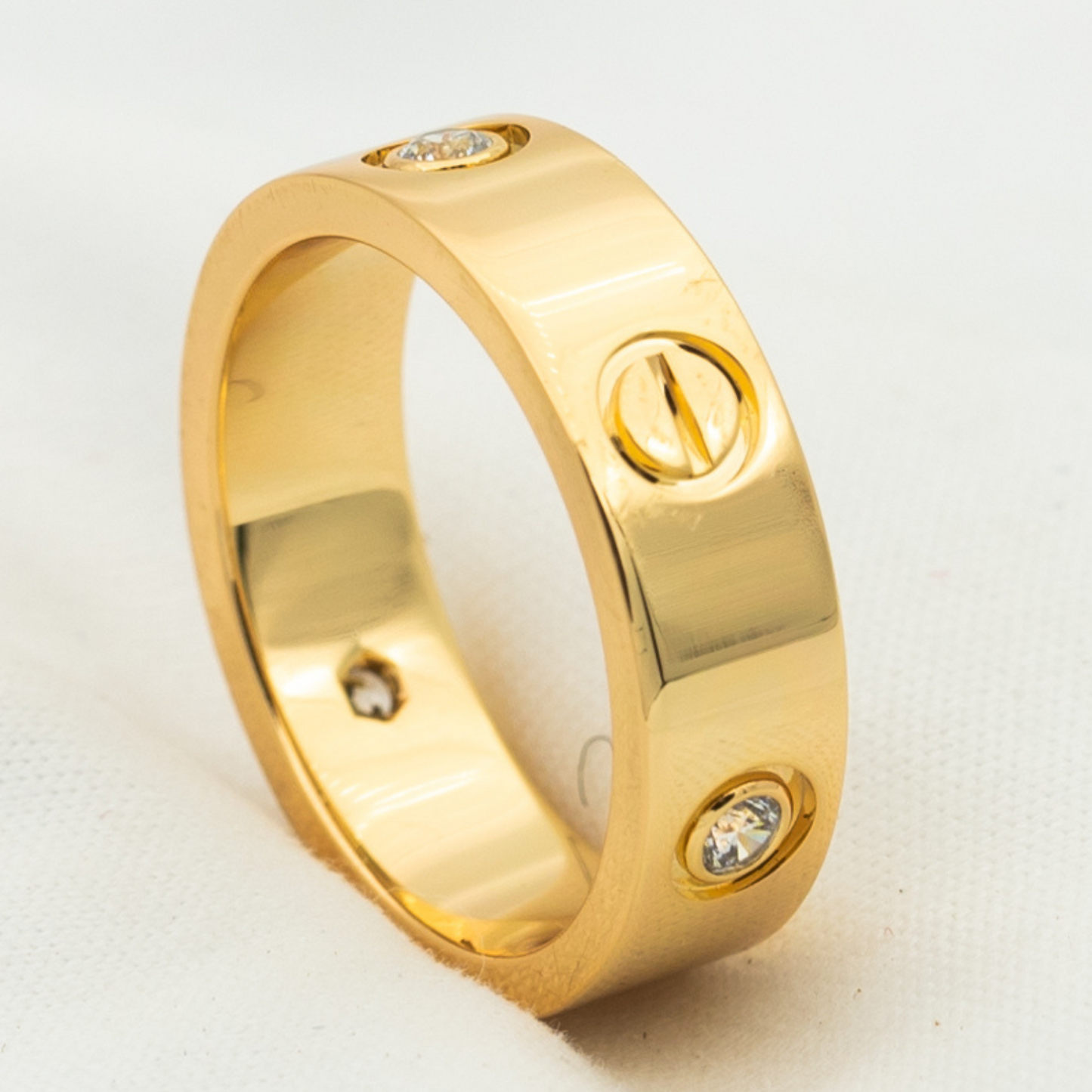 [LORA]LOVE RING 5.5MM 3 DIAMONDS PINK GOLD