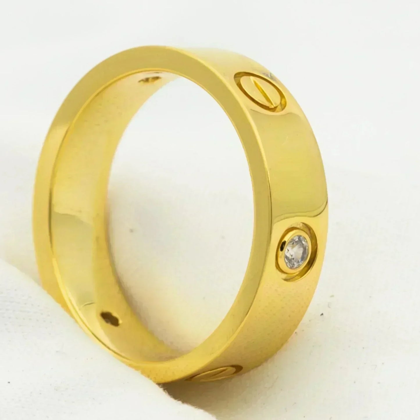 [LORA]LOVE RING 5.5MM 3 DIAMONDS GOLD
