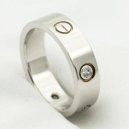 [LORA]LOVE RING 5.5MM 3 DIAMONDS SILVER