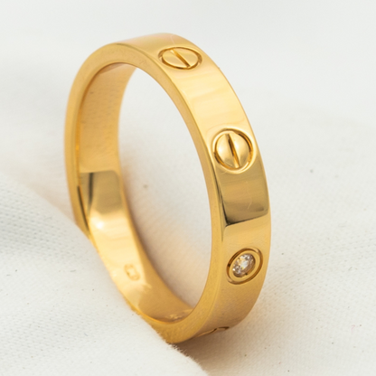 [LORA]LOVE RING 4MM 1 DIAMOND PINK GOLD
