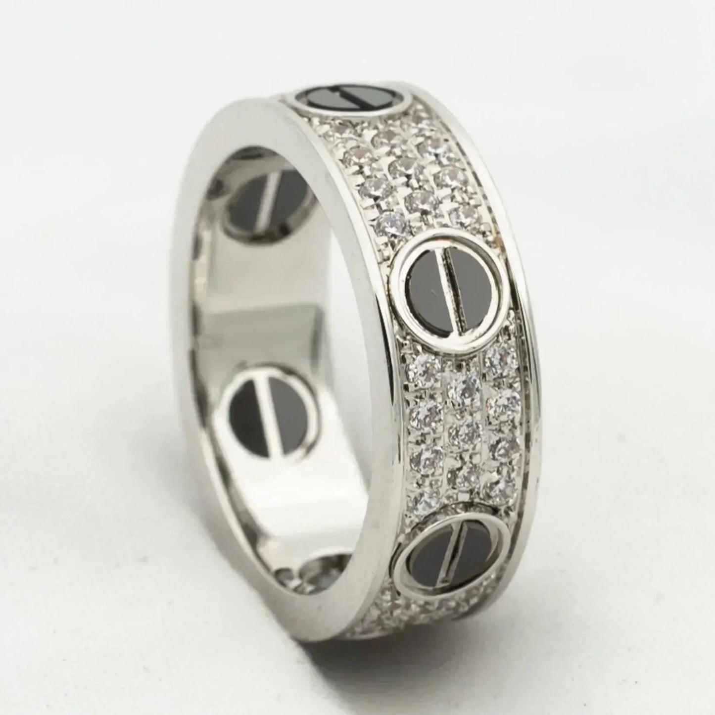 [LORA]LOVE RING 5.5MM DIAMONDS PAVED CERAMIC
