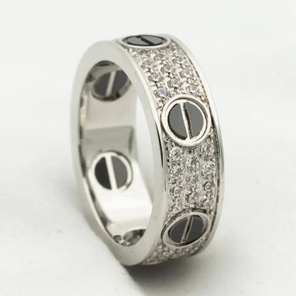 [LORA]LOVE RING 5.5MM DIAMONDS PAVED CERAMIC