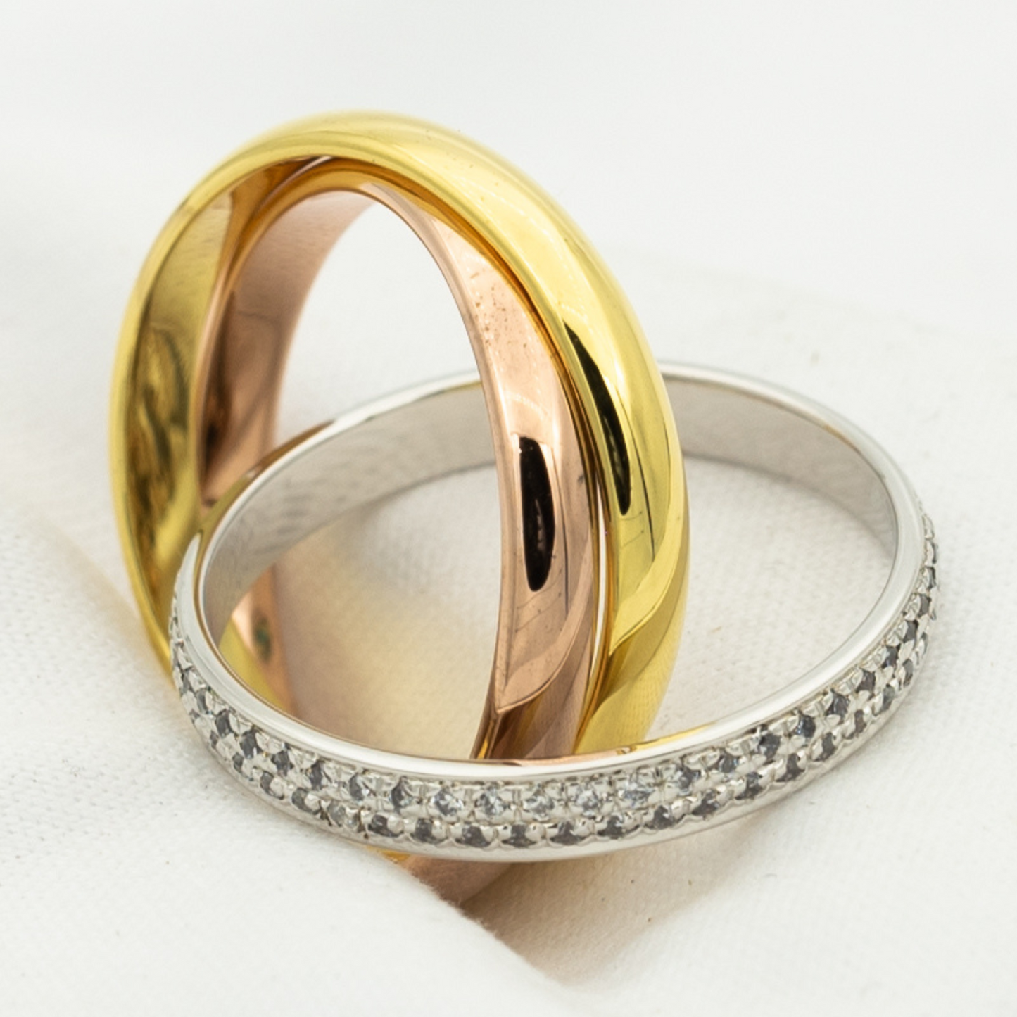 [LORA]TRINITY RING GOLD PINK GOLD SILVER DIAMONDS