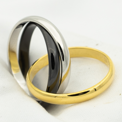 [LORA]TRINITY RING BLACK GOLD SILVER