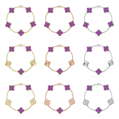 [Lora] CLOVER 5 MOTIF VIOLET BRACELET COLLECTION