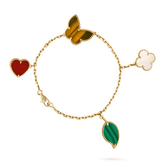 [LORA]LUCKY SPRING 5 MOTIF GOLD BRACELET