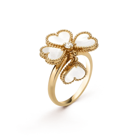 [Lora]SWEET CLOVER WHITE MOP RING