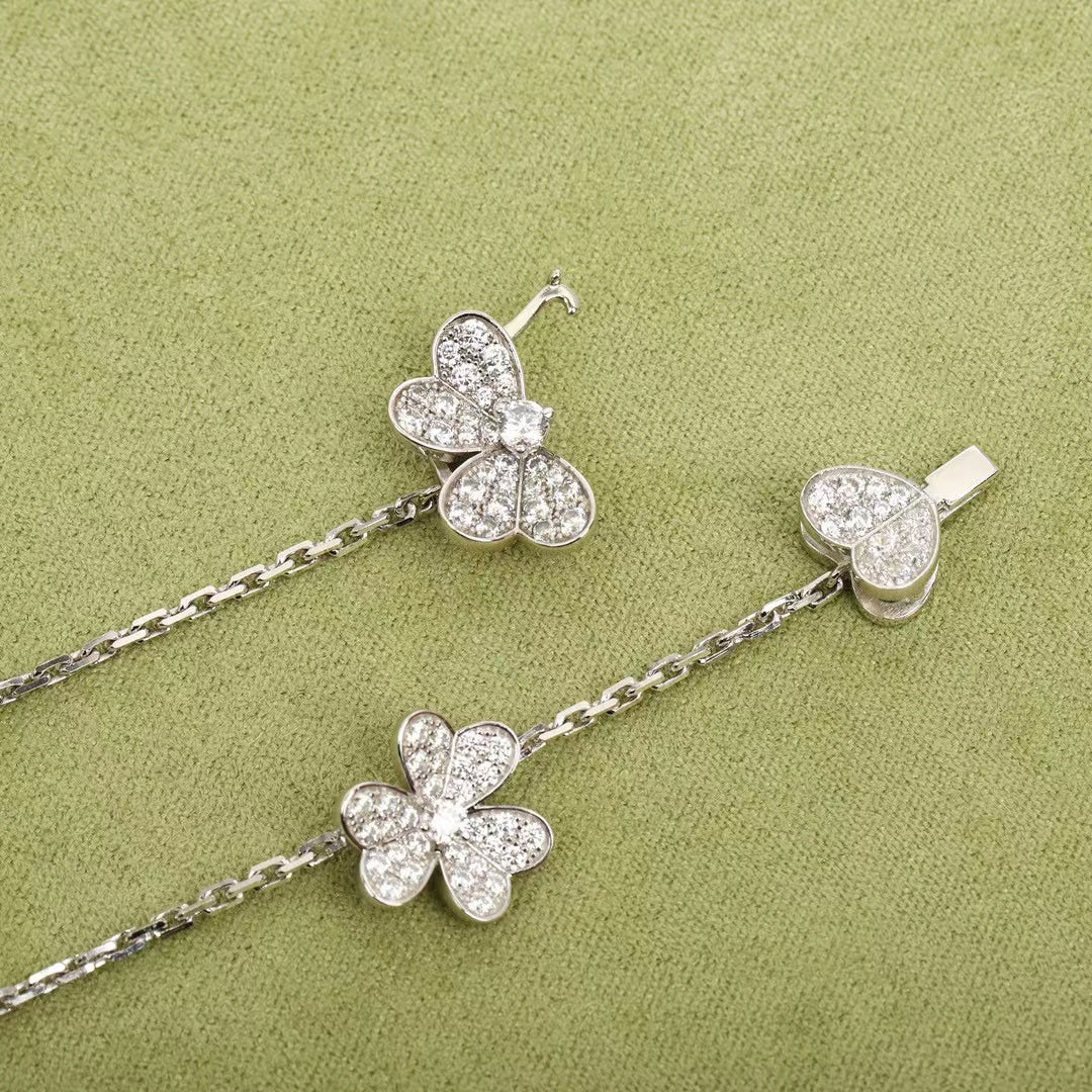 [Lora]FRIVOLE SILVER 9 FLOWERS NECKLACE