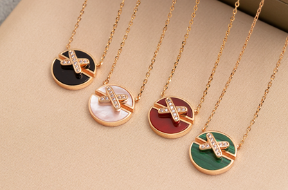 [LORA]JEUX DE PINK GOLD DIAMOND NECKLACE