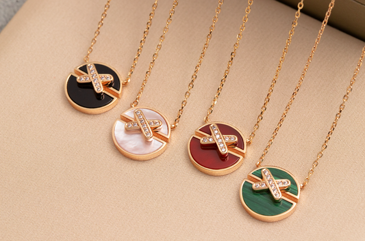 [LORA]JEUX DE PINK GOLD DIAMOND NECKLACE