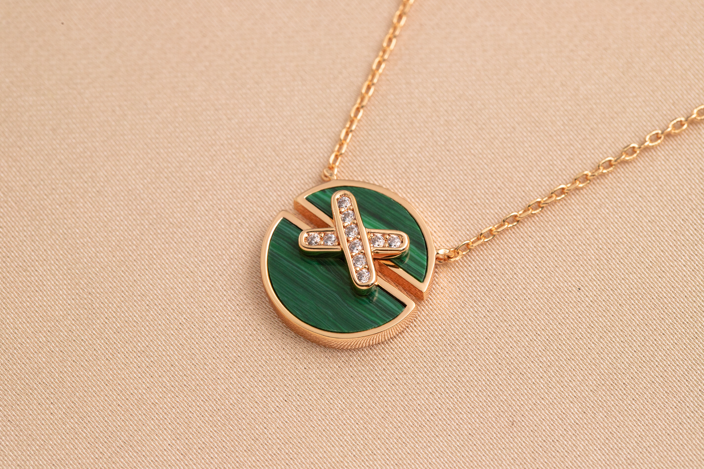 [LORA]JEUX DE PINK GOLD DIAMOND NECKLACE