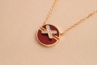 [LORA]JEUX DE PINK GOLD DIAMOND NECKLACE