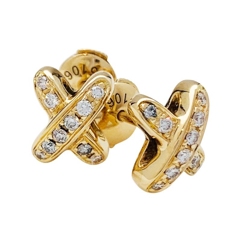 [LORA]JEUX DE GOLD DIAMOND EARRINGS
