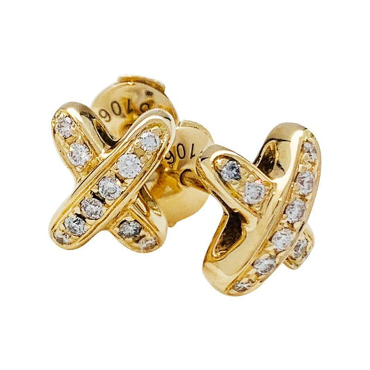 [LORA]JEUX DE GOLD DIAMOND EARRINGS