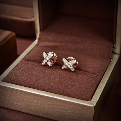 [LORA]JEUX DE GOLD DIAMOND EARRINGS