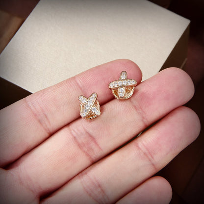 [LORA]JEUX DE GOLD DIAMOND EARRINGS