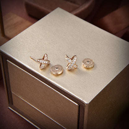 [LORA]JEUX DE GOLD DIAMOND EARRINGS