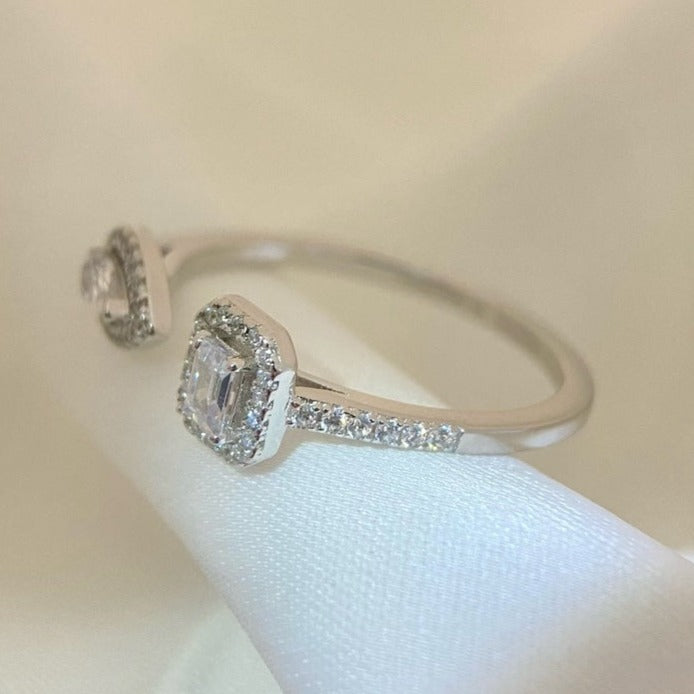 [LORA] MY TWIN TOI & MOI SILVER DIAMOND RING