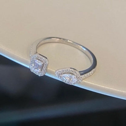 [LORA] MY TWIN TOI & MOI SILVER DIAMOND RING