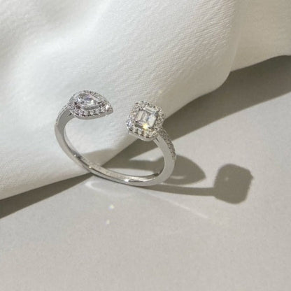 [LORA] MY TWIN TOI & MOI SILVER DIAMOND RING