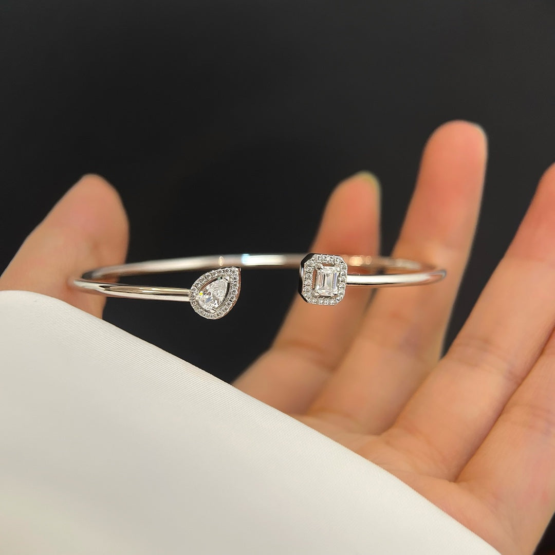 [LORA] JONC FLEX MY TWIN TOI & MOI SILVER DIAMOND BRACELET