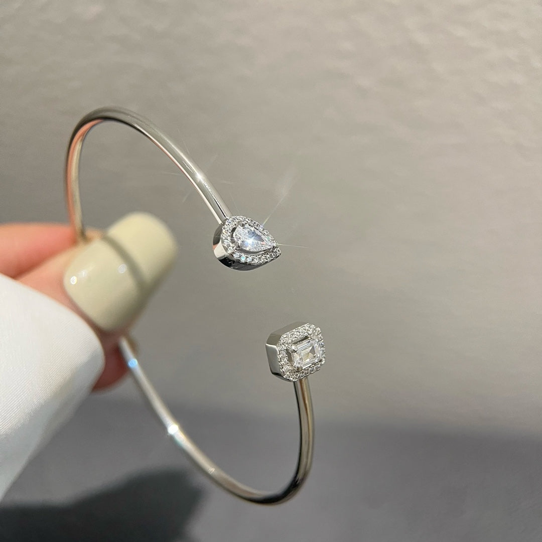 [LORA] JONC FLEX MY TWIN TOI & MOI SILVER DIAMOND BRACELET